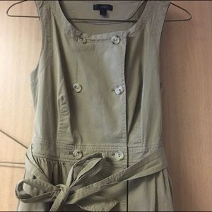 J. crew button up army green midi dress